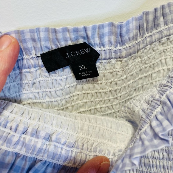 NWT J. Crew on or off the shoulder top - Blue Gingham - Picture 2 of 5